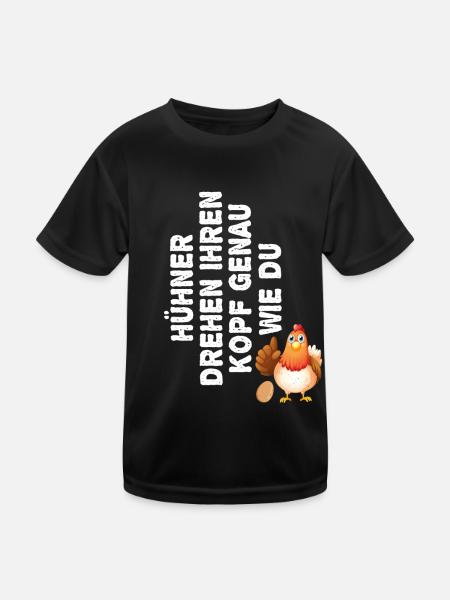 Hühner Drehen Ihren Kopf Genau Wie Du Landwirt - Kinder Funktions-T-Shirt - Schwarz - Vorne
