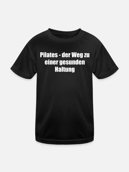 Pilates - Pilates - der Weg zu einer gesunden - Kinder Funktions-T-Shirt - Schwarz - Vorne
