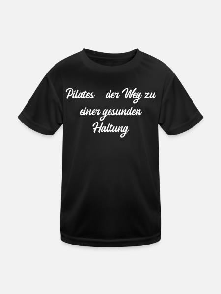 Pilates - Pilates - der Weg zu einer gesunden - Kinder Funktions-T-Shirt - Schwarz - Vorne