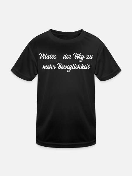 Pilates - Pilates - der Weg zu mehr Beweglichkeit - Kinder Funktions-T-Shirt - Schwarz - Vorne