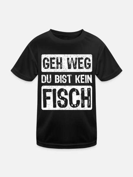 Angeln Angler Fischer Fischen Angel Spruch - Kinder Funktions-T-Shirt - Schwarz - Vorne