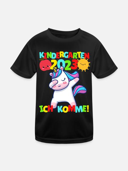 Kindergarten ich komme Kindergartenkind 2022 Kita - Kinder Funktions-T-Shirt - Schwarz - Vorne