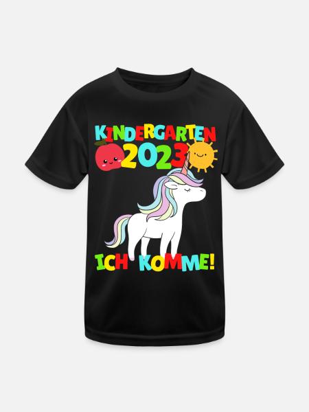 Kindergarten ich komme Kindergartenkind 2022 Kita - Kinder Funktions-T-Shirt - Schwarz - Vorne