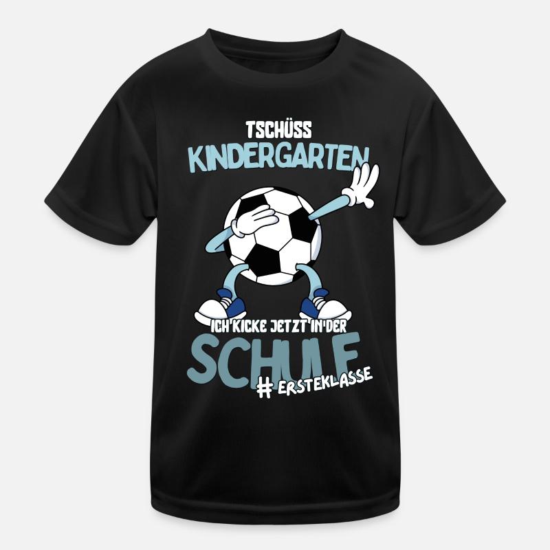 Tschüss Kindergarten Dabbender Fußball Schulkind Kinder Funktions-T-Shirt