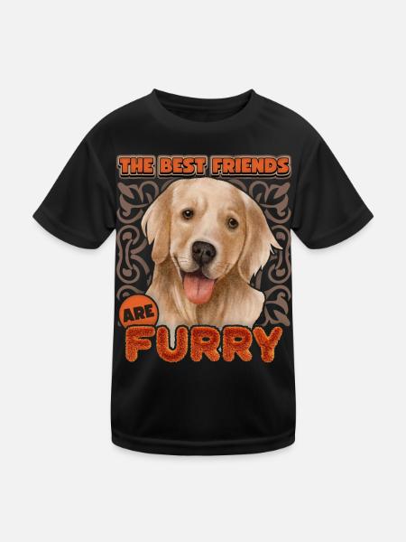 Goldener Retriever, Golden-Retriever Hund Spruch - Kinder Funktions-T-Shirt - Schwarz - Vorne
