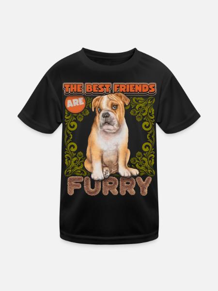 English Bulldog, Dog, Funny English Bulldog - Kids Functional T-Shirt - black - Front