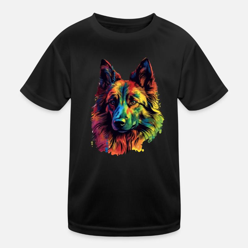 Chien belge coloré T-shirt sport Enfant