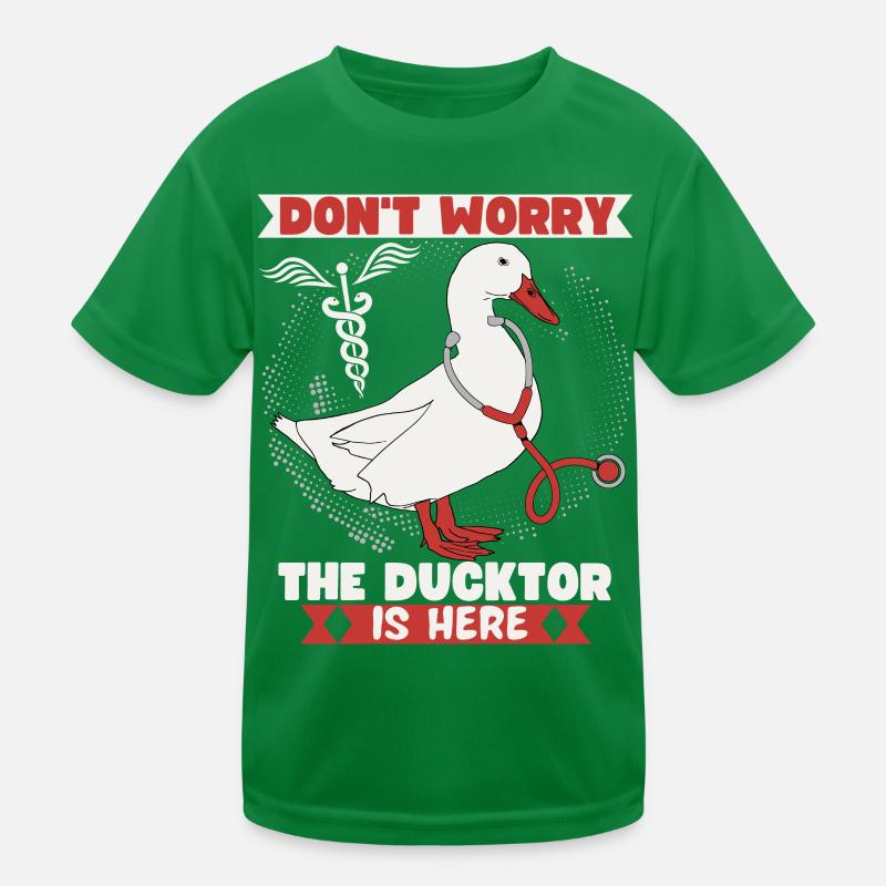 Arzt Witz, Comic Ente, lustiger Doktor Spruch, Pun Kinder Funktions-T-Shirt
