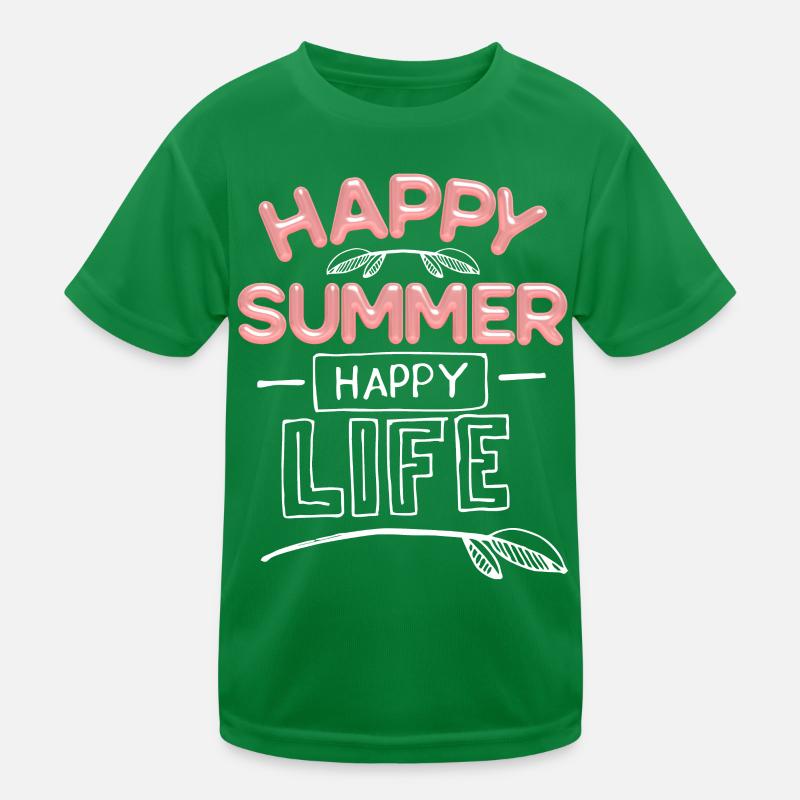 Summer Summer, Happy-Summer Saying Kids Functional T-Shirt