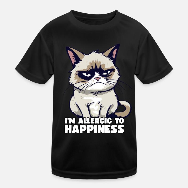 Grump Cat - I'm Allergic To Happiness Sarkasmus Kinder Funktions-T-Shirt