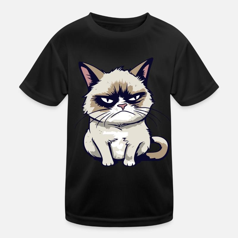 Lustige Genervte Cartoon Grump Cat - Sarkasmus Kinder Funktions-T-Shirt