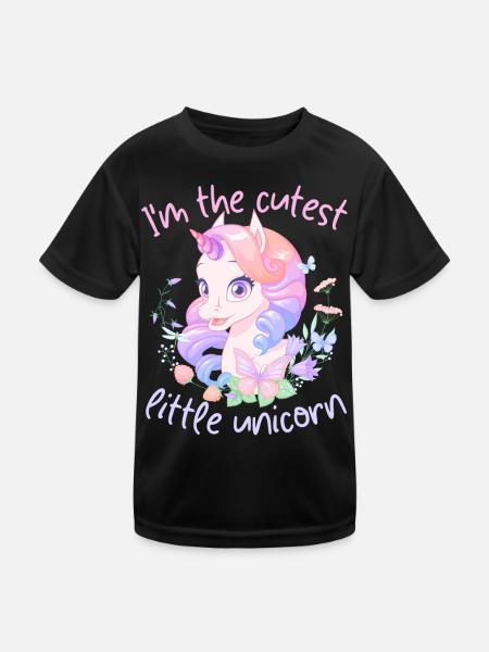 Kawaii Unicorn, Unicorn Girl, Saying - Kids Functional T-Shirt - black - Front