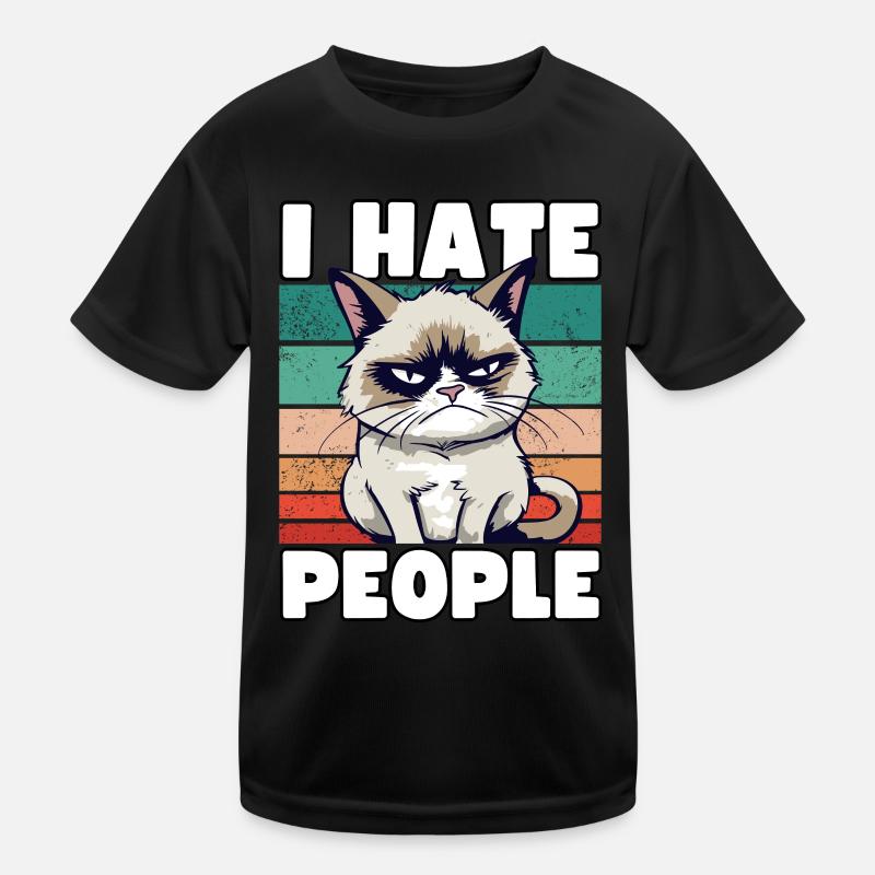 Sarcastische Grump Cat - Je déteste les gens - Spruch T-shirt sport Enfant