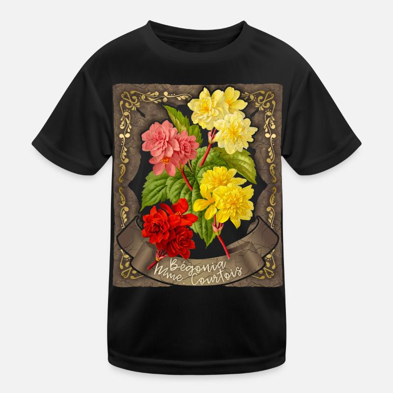Begonie Blume, Vintage botanische Illustration Kinder Funktions-T-Shirt