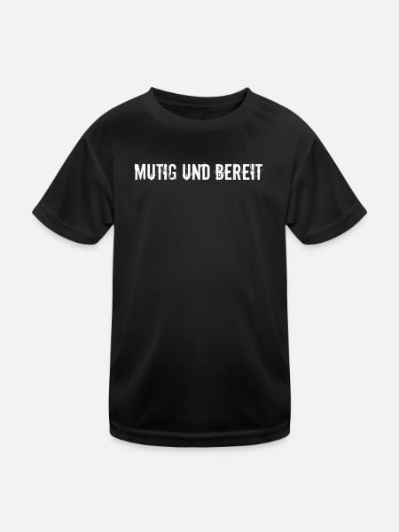 Feuerwehr - Mutig und bereit - Kinder Funktions-T-Shirt - Schwarz - Vorne