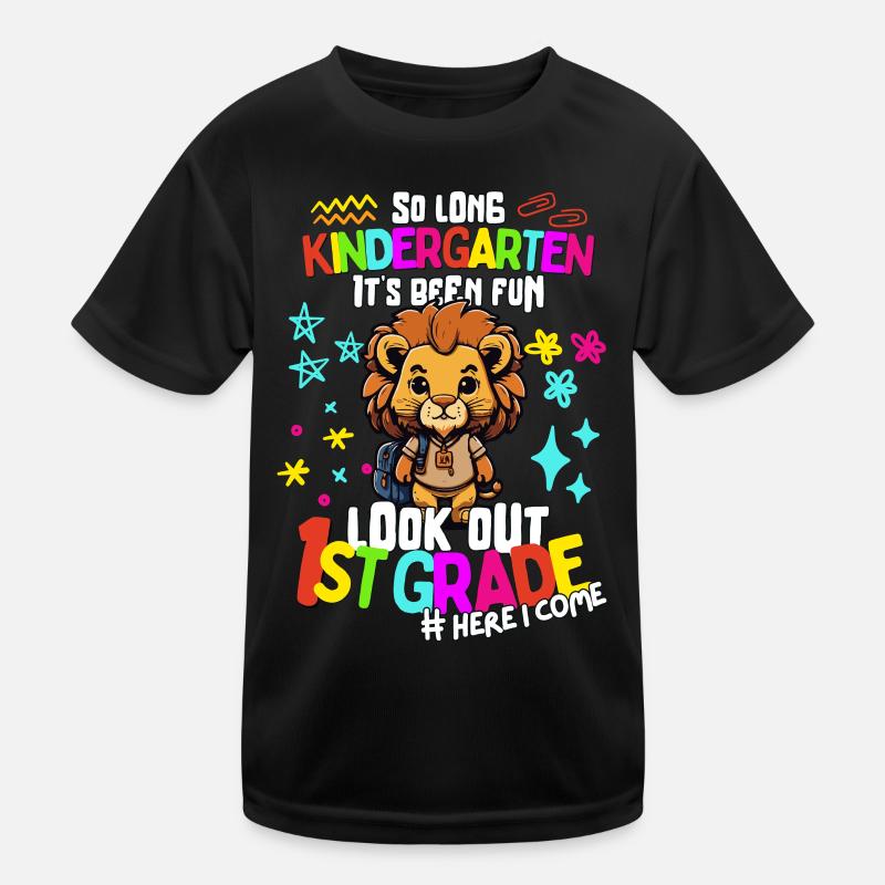 Löwe Tschüss Kindergarten: Einschulung 1. Klasse Kinder Funktions-T-Shirt