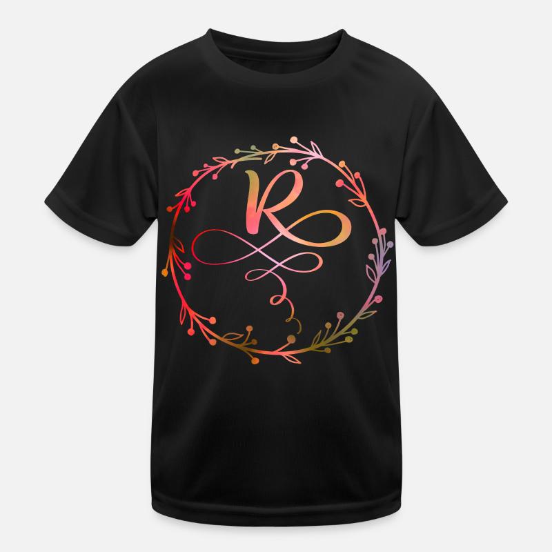 Monogramm, Buchstabe R, Kalligrafie Ornament Kinder Funktions-T-Shirt