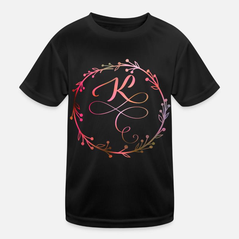 Monogramme, Lettre K, Ornement de calligraphie T-shirt sport Enfant