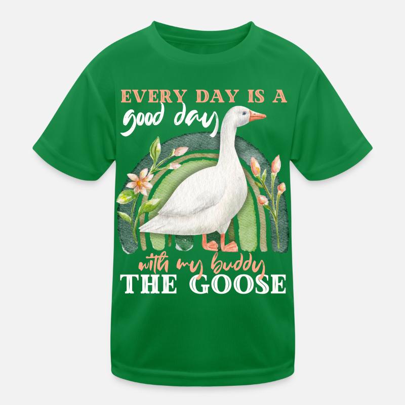 Gans, Gans-Ganter mit Regenbogen, lustiger Spruch Kinder Funktions-T-Shirt