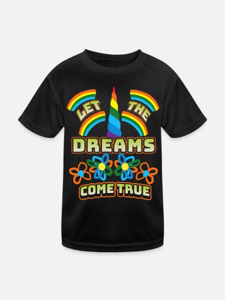 Einhorn, Unicorns, LGBTQ, Regenbogen, Spruch - Kinder Funktions-T-Shirt - Schwarz