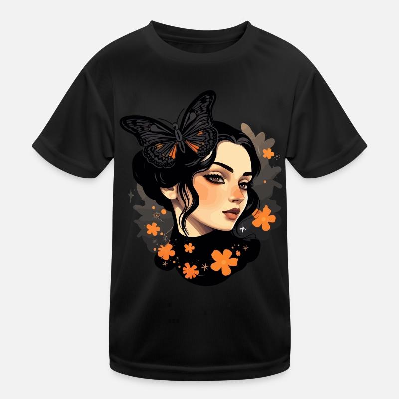 Ästhetisches Mädchen: Gothic Wave Design mit Kinder Funktions-T-Shirt