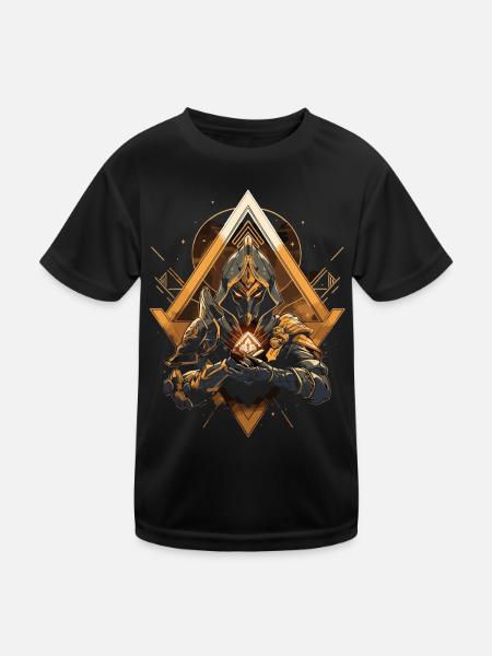 Epic Gamer Guardian avec source d’énergie dorée - T-shirt sport Enfant - noir - Devant