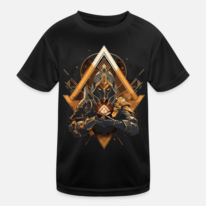 Epic Gamer Guardian with golden energy source Kids Functional T-Shirt