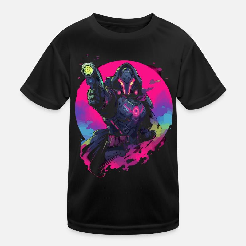 Epic Gamer Guardian dans les couleurs Vaporwave Synthwave T-shirt sport Enfant