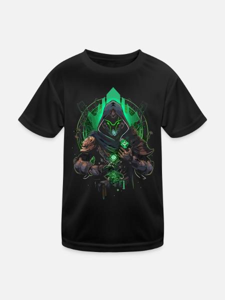 Epic Gamer Guardian holds a greener - Kids Functional T-Shirt - black - Front