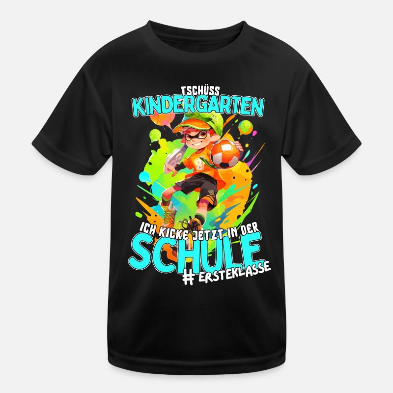 Kindergarten Ade: Fußball 2023 Einschulung Junge Kinder Funktions-T-Shirt