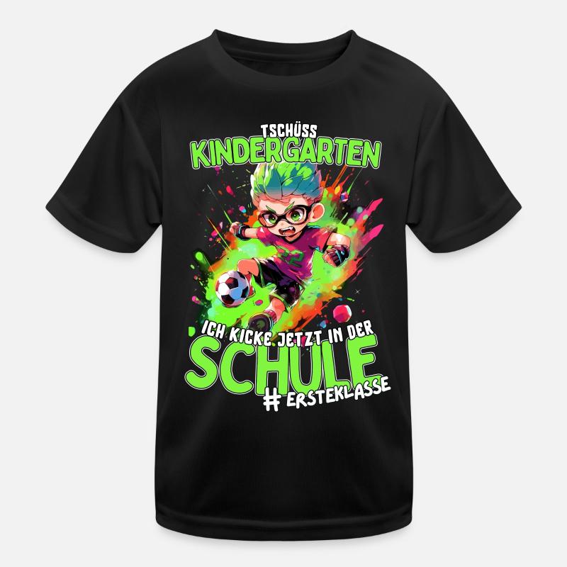 Fußball Einschulung 2023: Bye Bye Kindergartenzeit Kinder Funktions-T-Shirt