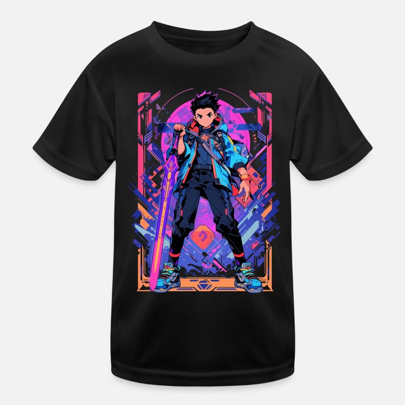Shibuya: Cool Anime Boy avec épée japonaise T-shirt sport Enfant