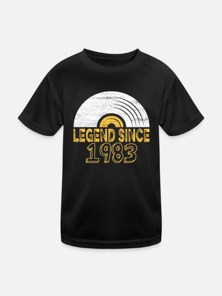 1983 Geburtstag Vinyl Legend since - Kinder Funktions-T-Shirt - Schwarz - Vorne