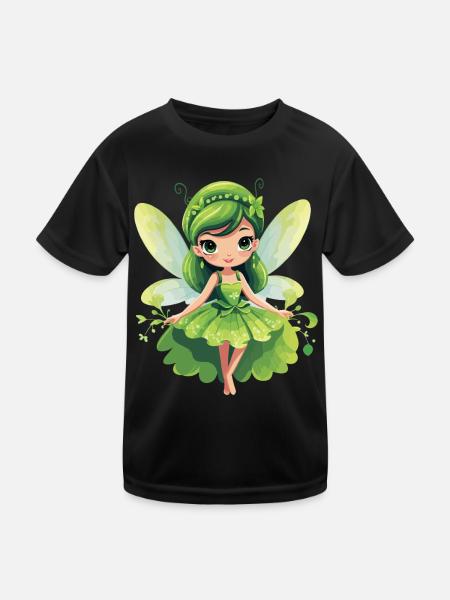Wunderschöne Elfen-Fee - Verzaubere dein Herz - Kinder Funktions-T-Shirt - Schwarz - Vorne