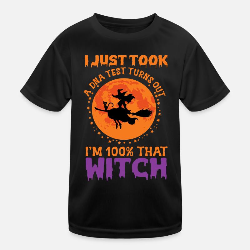 Magisches Halloween-Design: Funny 100% That Witch! Kinder Funktions-T-Shirt