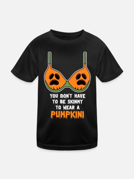 Zweideutiges Halloween Kürbis-Fun Kostüm Grusel - Kinder Funktions-T-Shirt - Schwarz - Vorne