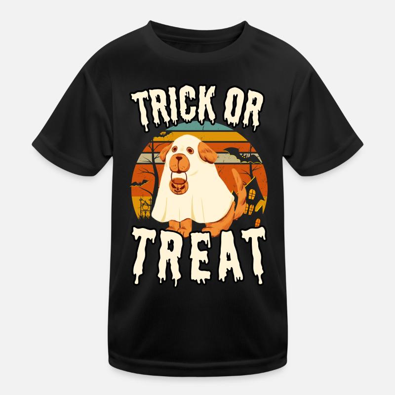 Trick or Treat Halloween chien avec déguisement T-shirt sport Enfant