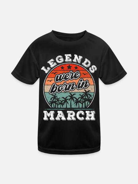 Mars Anniversaire né en Mars Cadeau de légende - T-shirt sport Enfant - noir - Devant