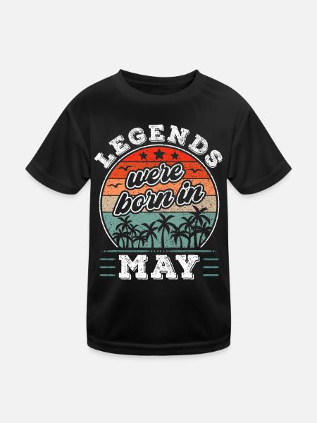 May Birthday May Born Legend Gift - Kids Functional T-Shirt - black - Front