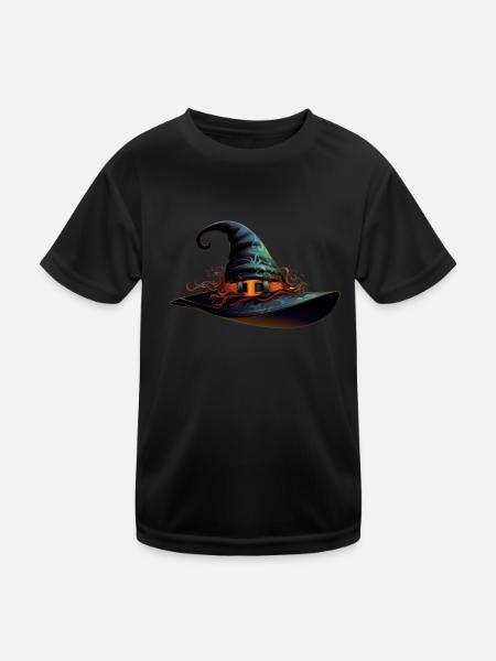 Chapeau de sorcière magique pour votre design Happy Halloween - T-shirt sport Enfant - noir - Devant