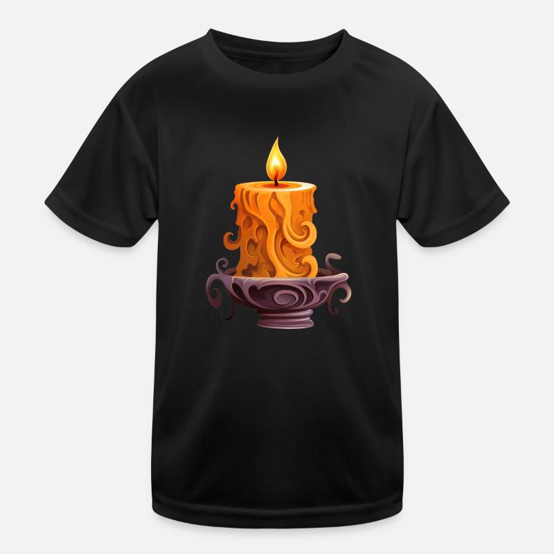 Spooky Candlelight: Halloween Pumpkin Design Kids Functional T-Shirt