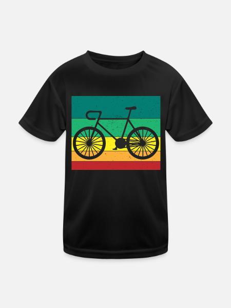 Biker love in retro style for bike fans - Kids Functional T-Shirt - black - Front