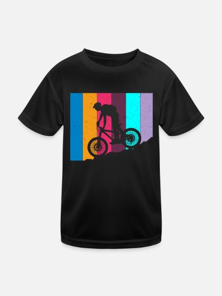 Retro Bike MTB: Mountain Adventure Offroad Downhill - T-shirt sport Enfant - noir - Devant