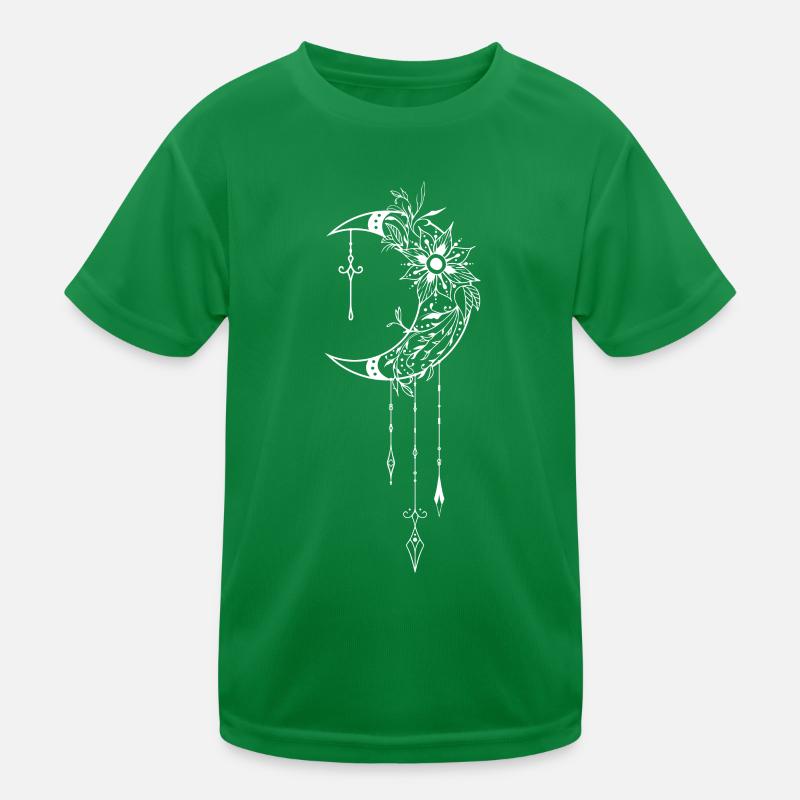 Wicca & Pagan: Mystisches Design mit Halbmond Kinder Funktions-T-Shirt
