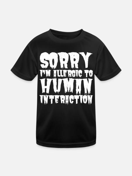 Allergic to Humans Introvert Halloween Irony - Kids Functional T-Shirt - black - Front