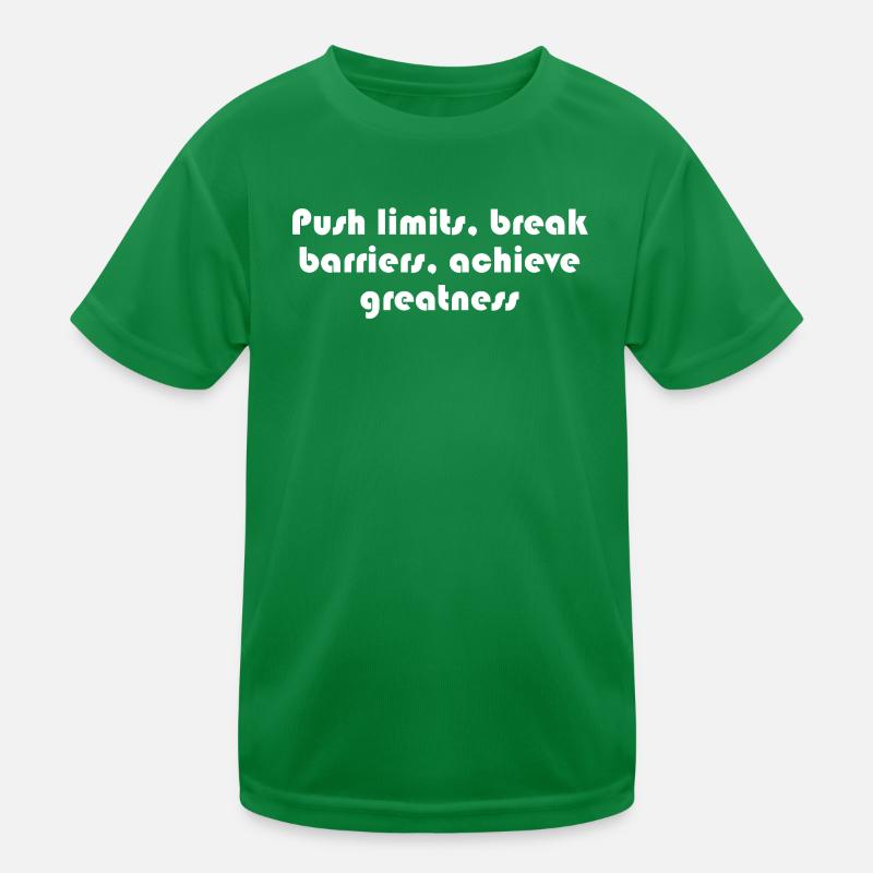 Fitness - Push limits, break barriers, achieve Kids Functional T-Shirt