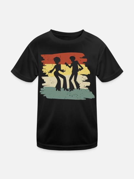 Groovy Retro-Design aus den 70ern: Funky & Vintage - Kinder Funktions-T-Shirt - Schwarz - Vorne