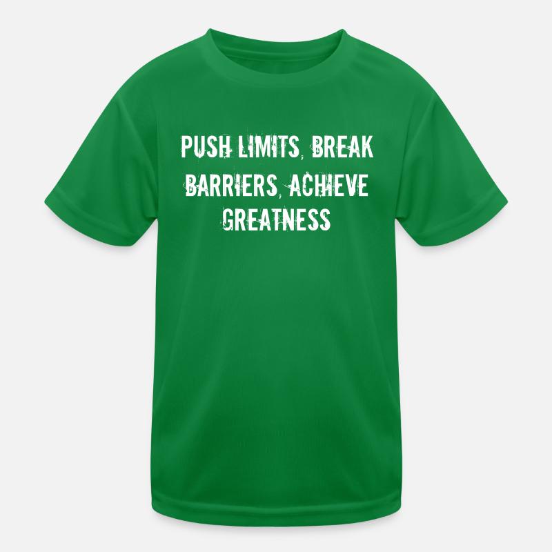 Fitness - Push limits, break barriers, achieve Kids Functional T-Shirt