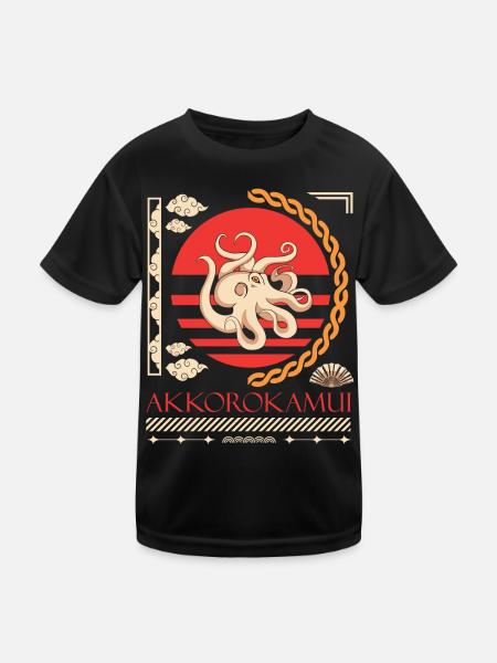 Streetwear art for fans of anime, manga and otakus - Kids Functional T-Shirt - black - Front