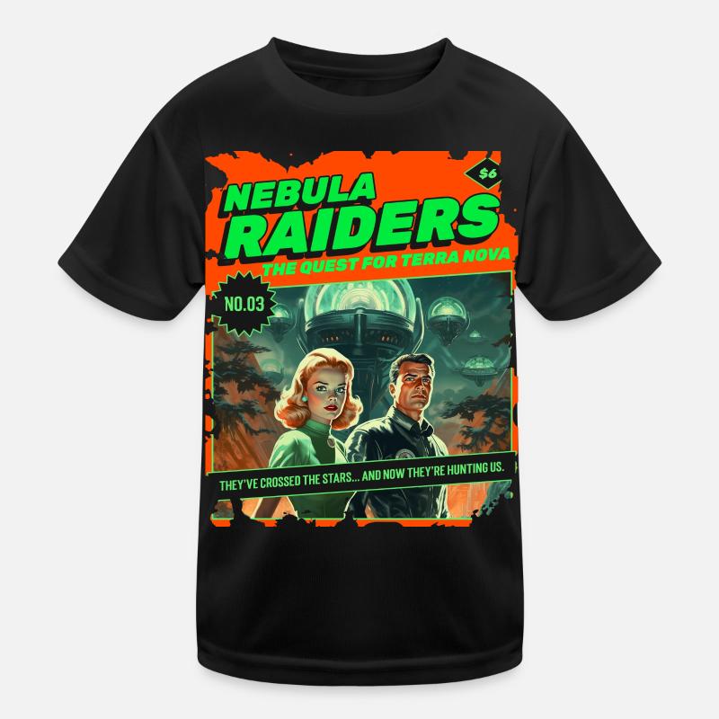 Nebula Raiders, 50s, 1950's Comic, Space Kids Functional T-Shirt